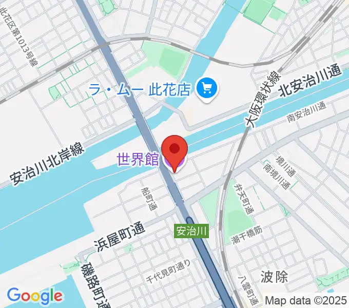 大阪弁天町 世界館の地図