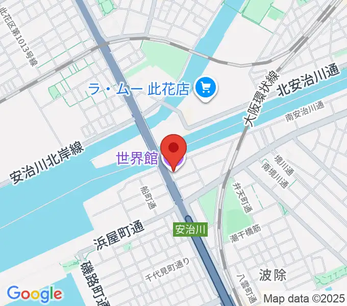 大阪弁天町 世界館の地図