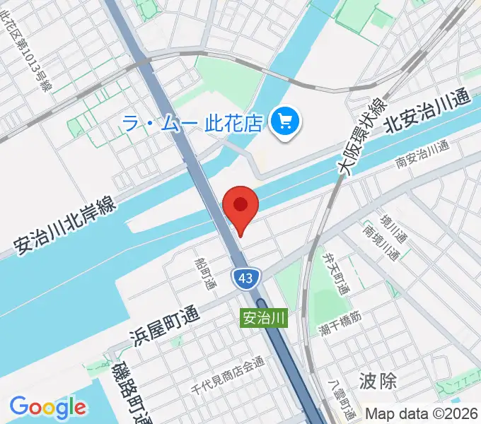 大阪弁天町 世界館の地図