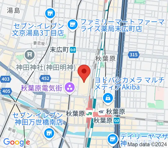 秋葉原UDXシアターの地図