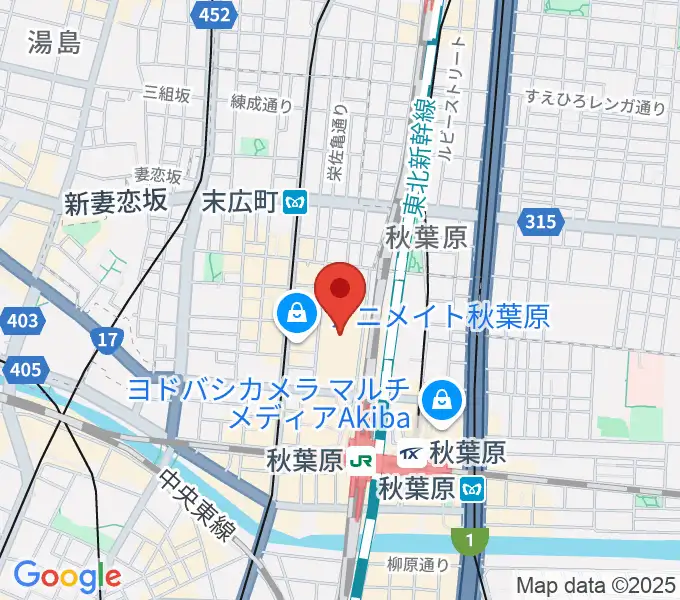 秋葉原UDXシアターの地図