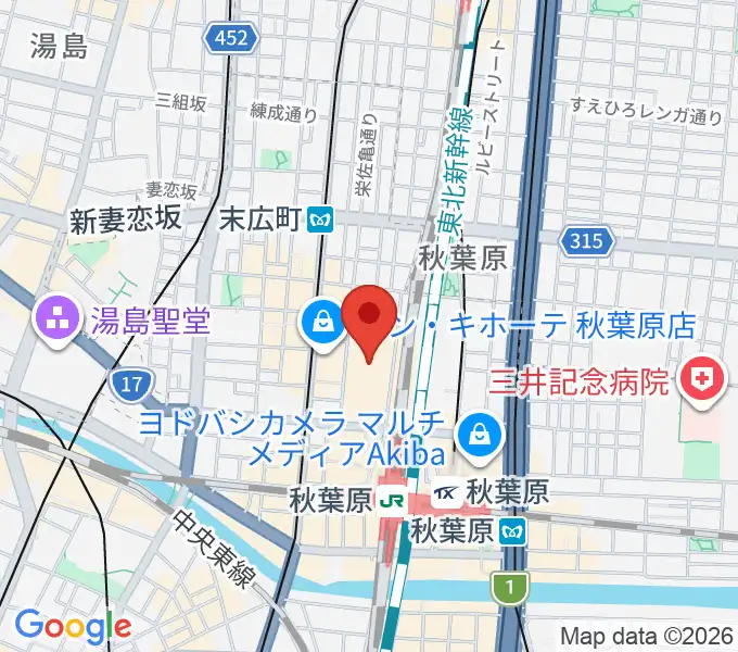 秋葉原UDXシアターの地図