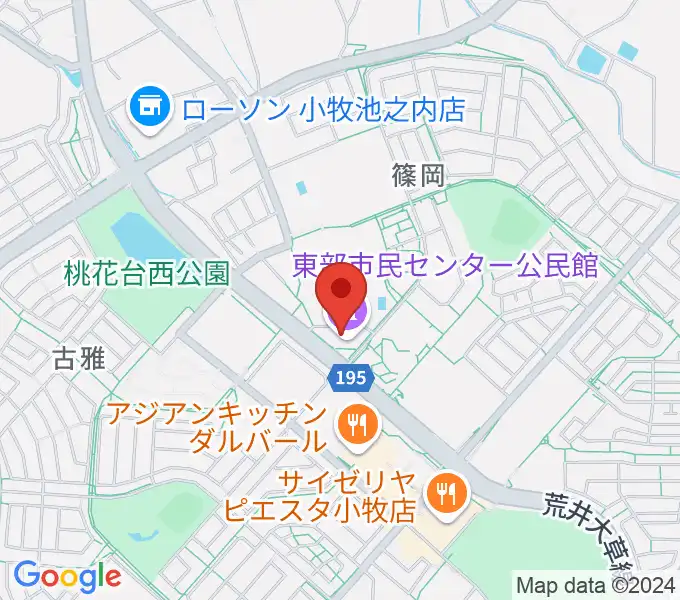 小牧市東部市民センターの地図