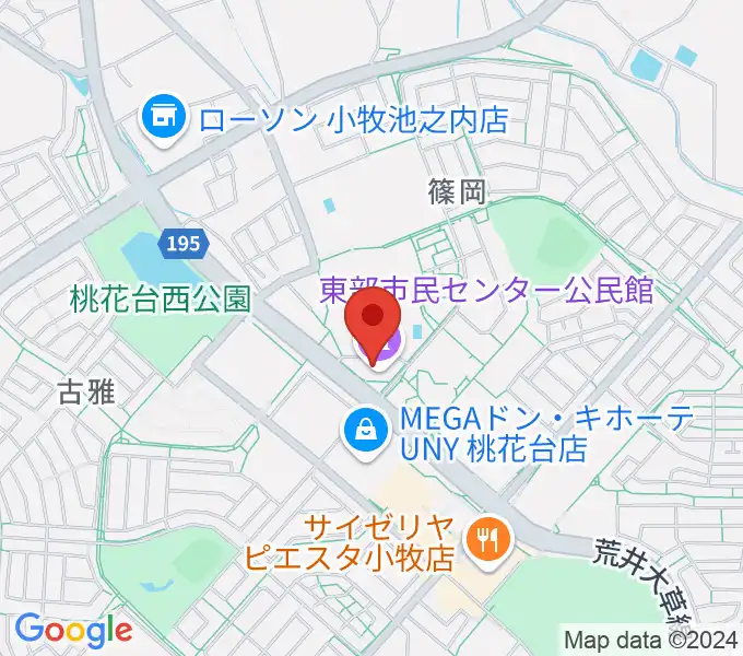 小牧市東部市民センターの地図