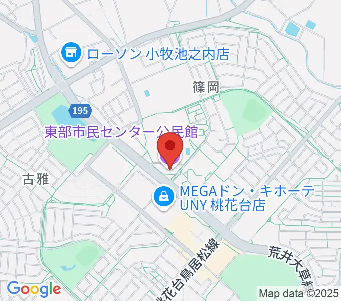 小牧市東部市民センターの地図