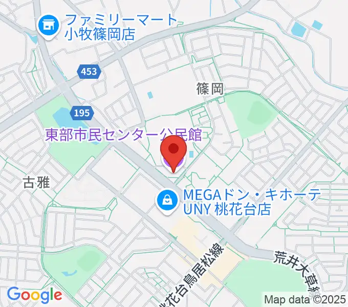 小牧市東部市民センターの地図