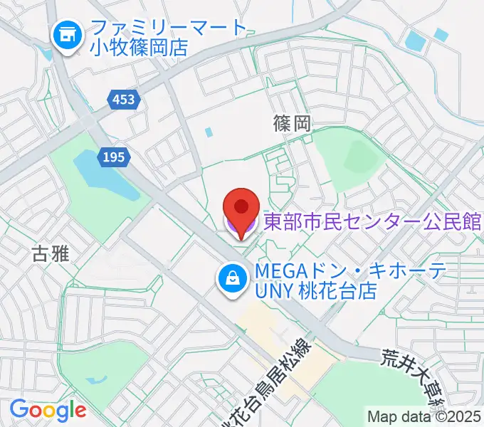 小牧市東部市民センターの地図