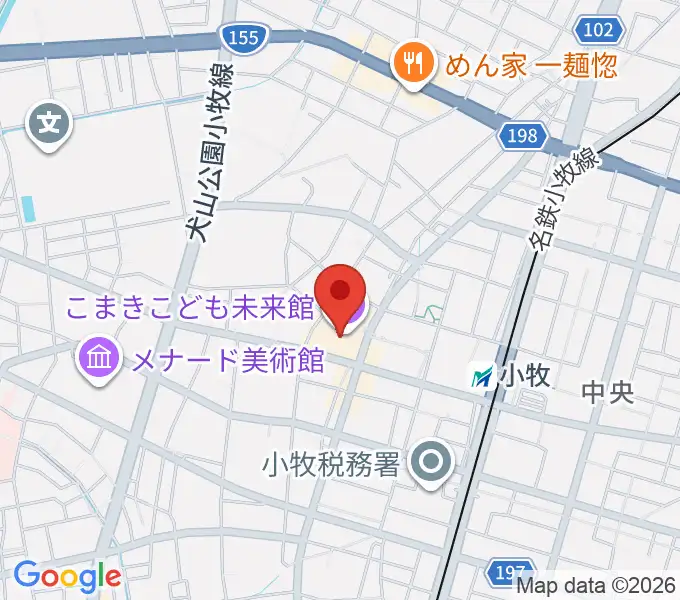 小牧市まなび創造館の地図