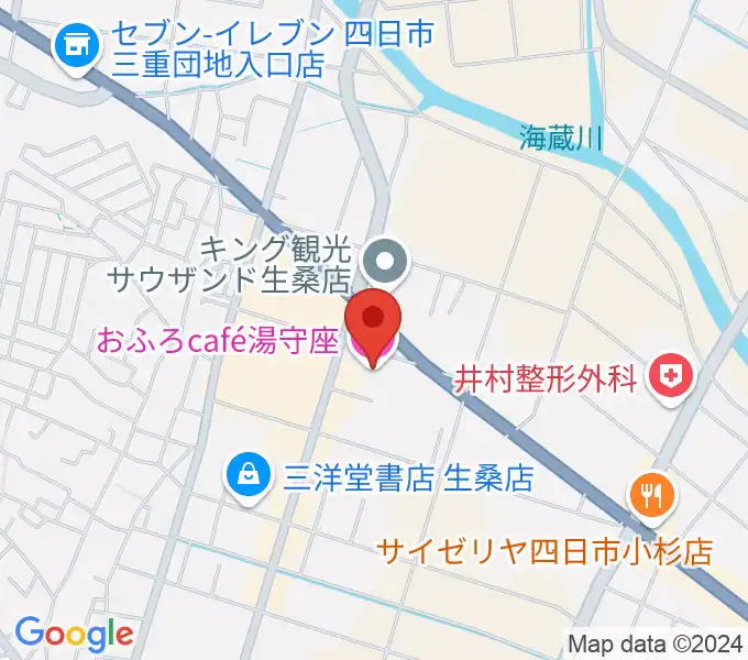 おふろcafé 湯守座の地図