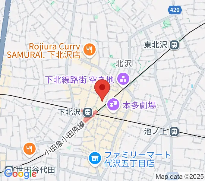 下北沢Flowers Loftの地図