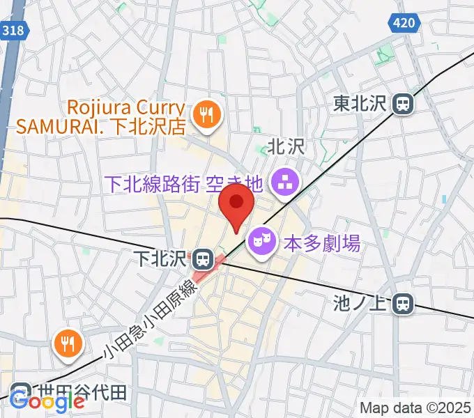 下北沢Flowers Loftの地図