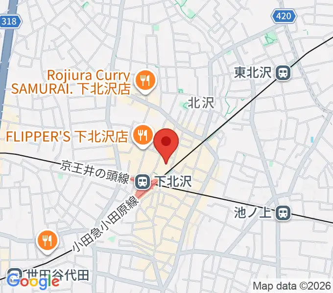 下北沢Flowers Loftの地図