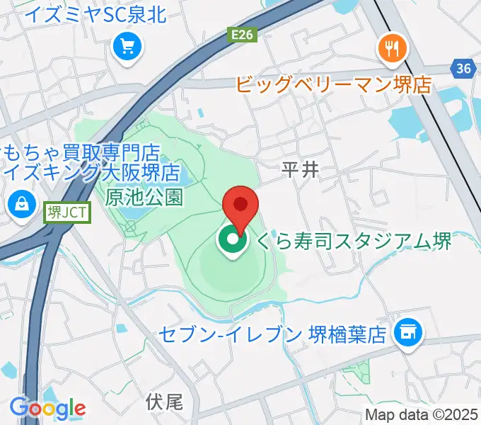 くら寿司スタジアム堺の地図