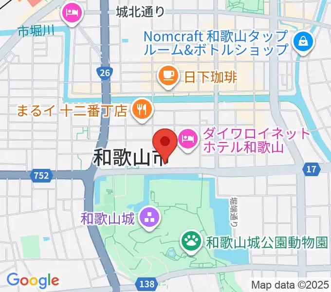 和歌山城ホールの地図