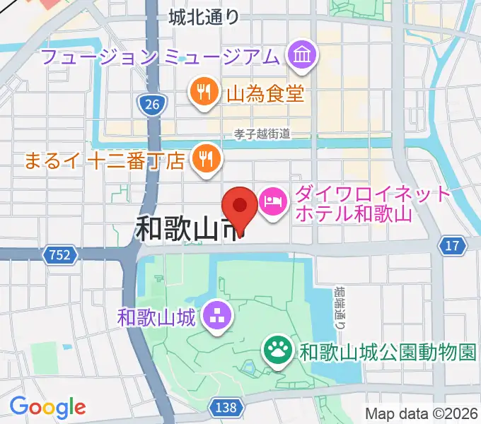和歌山城ホールの地図