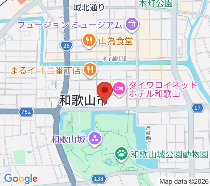 和歌山城ホールの地図