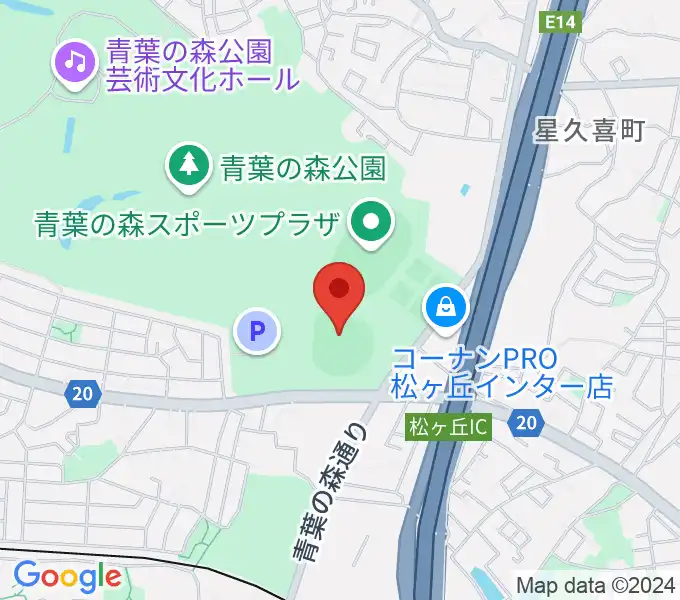 青葉の森スポーツプラザ野球場の地図