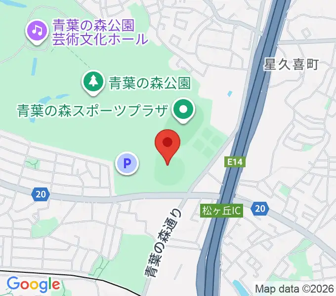 青葉の森スポーツプラザ野球場の地図