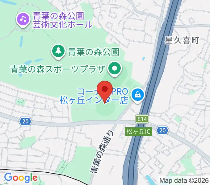 青葉の森スポーツプラザ野球場の地図