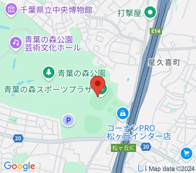 青葉の森スポーツプラザ陸上競技場の地図