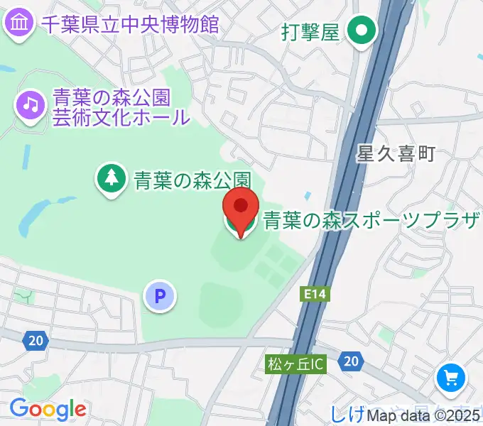 青葉の森スポーツプラザ陸上競技場の地図