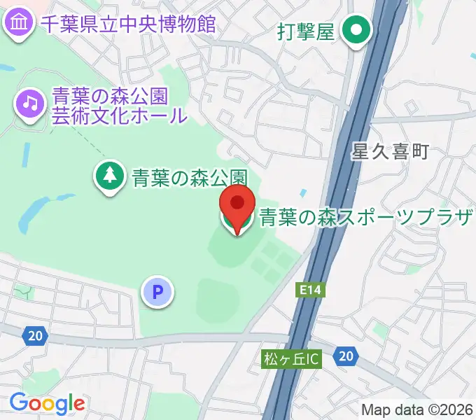 青葉の森スポーツプラザ陸上競技場の地図