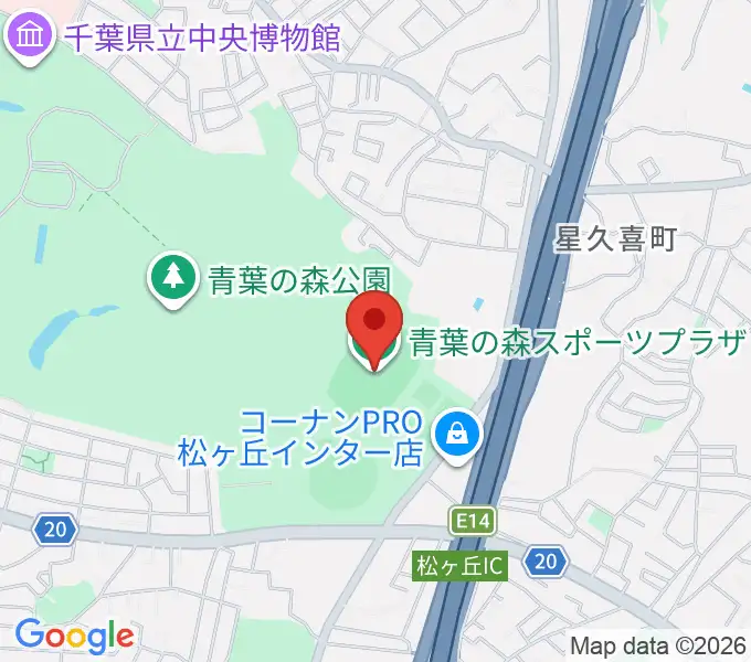 青葉の森スポーツプラザ陸上競技場の地図