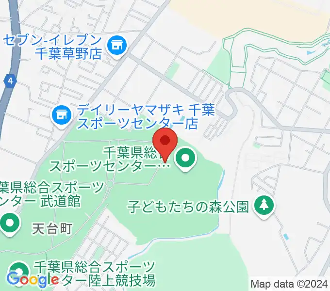 千葉県総合スポーツセンターサッカー・ラグビー場の地図