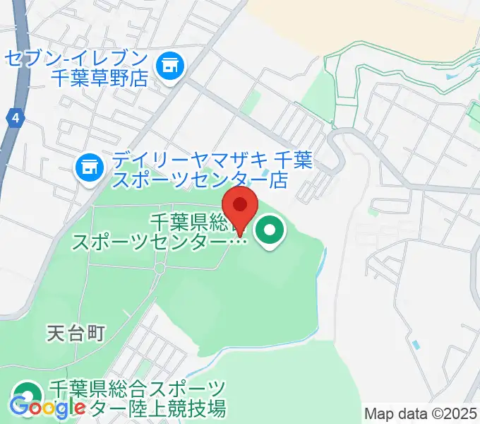 千葉県総合スポーツセンターサッカー・ラグビー場の地図