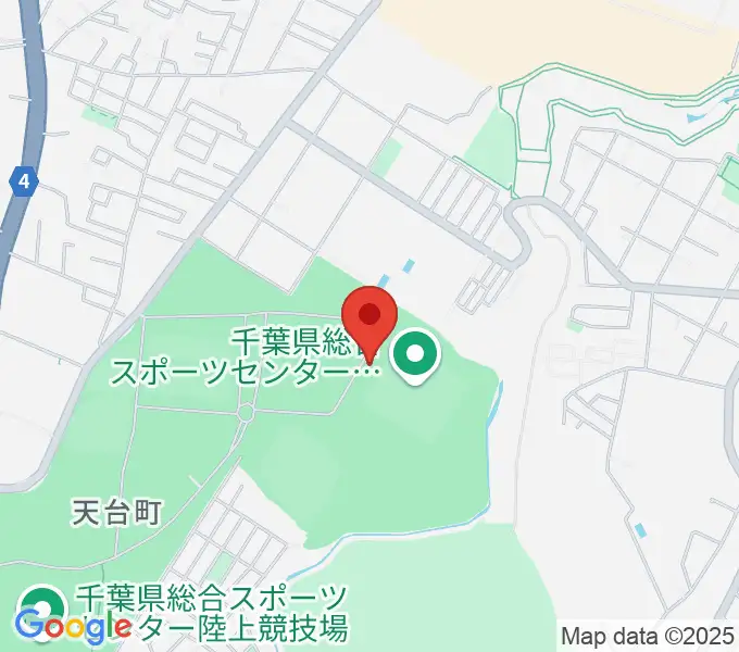 千葉県総合スポーツセンターサッカー・ラグビー場の地図