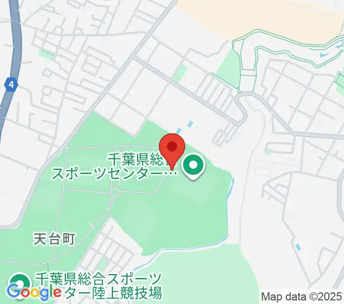 千葉県総合スポーツセンターサッカー・ラグビー場の地図