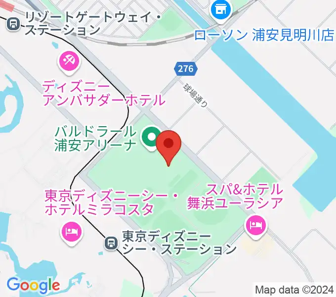 浦安市屋内水泳プールの地図