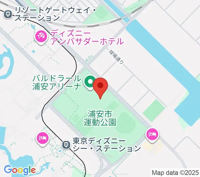 浦安市屋内水泳プールの地図