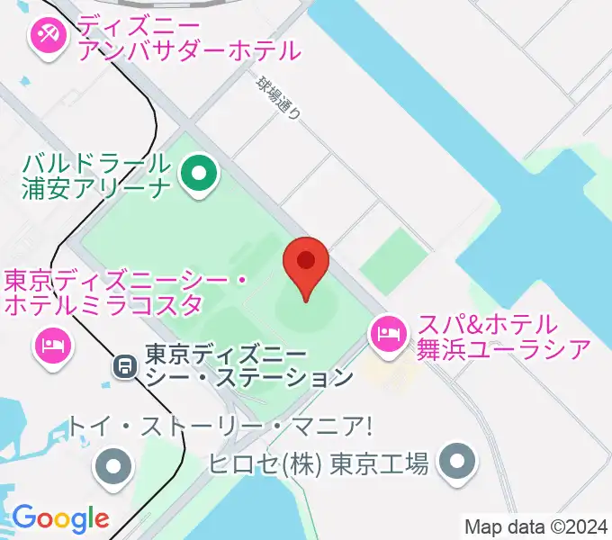 浦安市運動公園野球場の地図