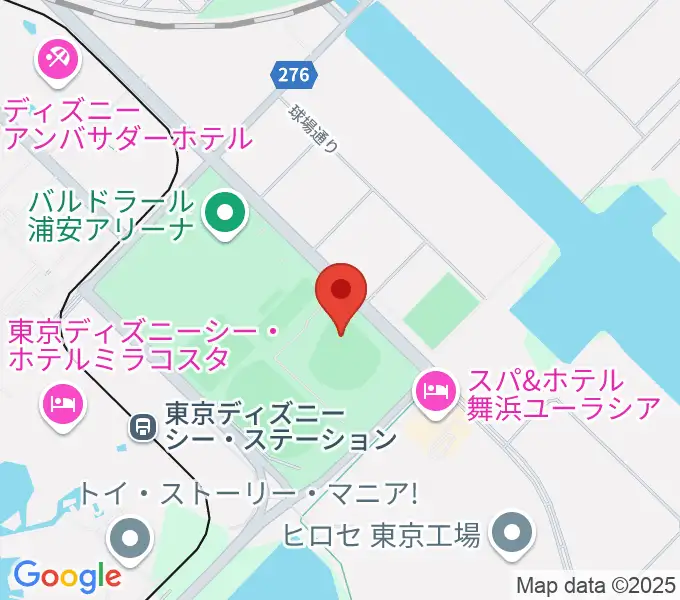 浦安市運動公園野球場の地図