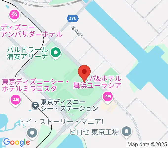 浦安市運動公園野球場の地図