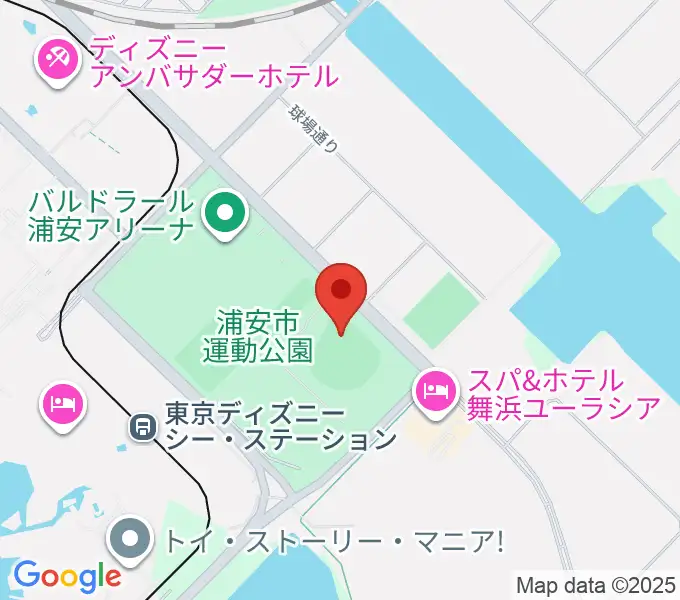 浦安市運動公園野球場の地図