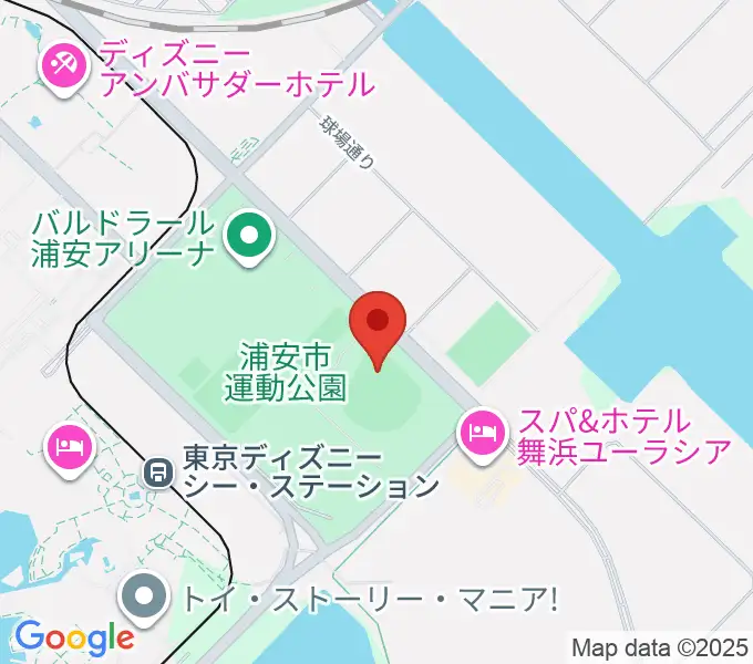 浦安市運動公園野球場の地図