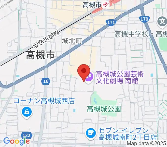 高槻城公園芸術文化劇場 南館の地図
