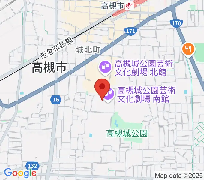 高槻城公園芸術文化劇場 南館の地図