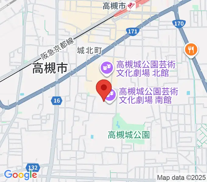 高槻城公園芸術文化劇場 南館の地図