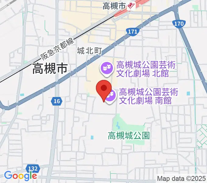 高槻城公園芸術文化劇場 南館の地図