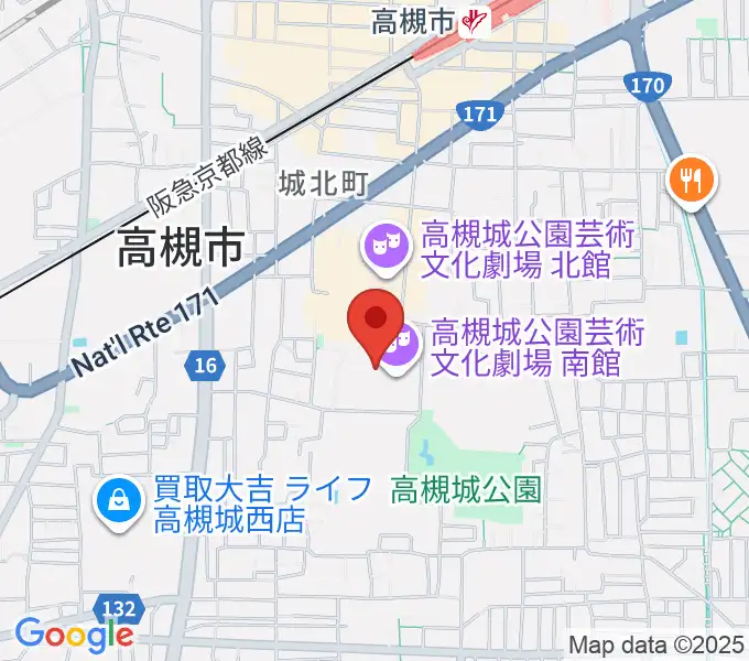 高槻城公園芸術文化劇場 南館の地図