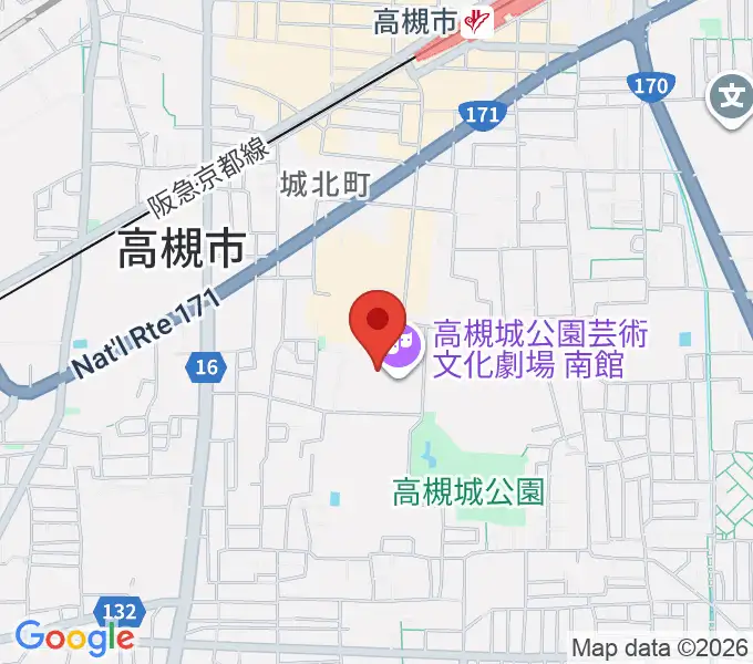 高槻城公園芸術文化劇場の地図