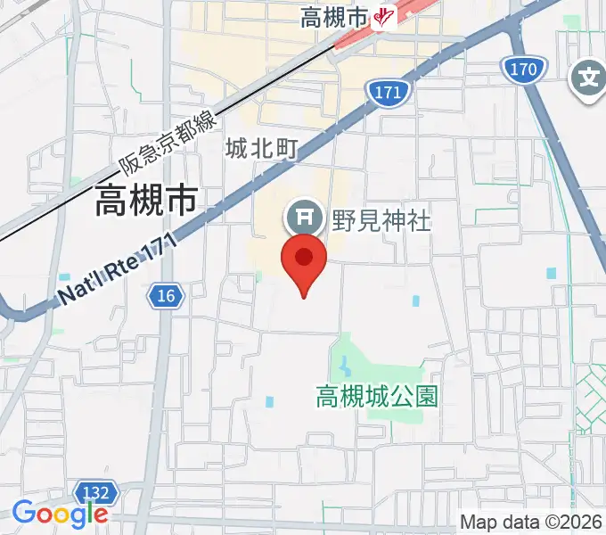 高槻城公園芸術文化劇場の地図