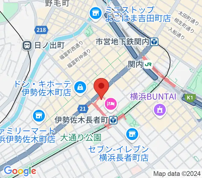 横浜ラジアントホールの地図