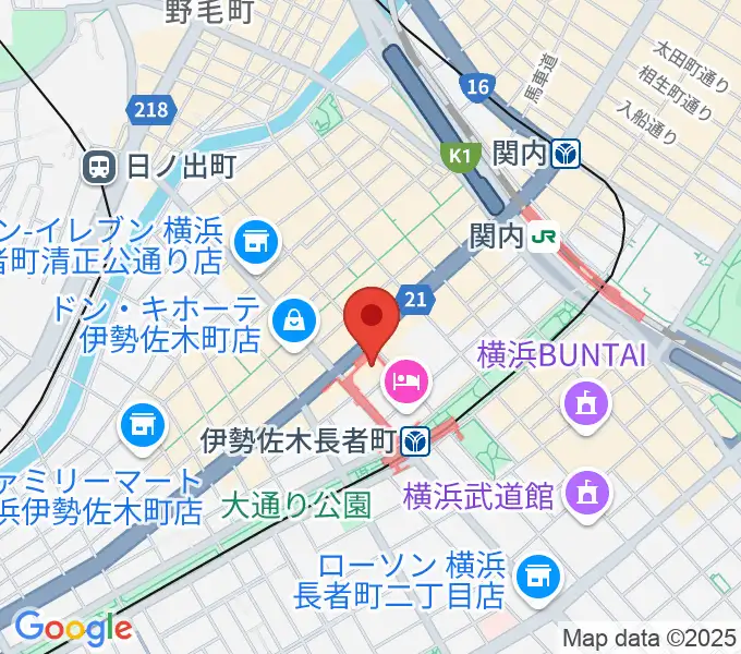 横浜ラジアントホールの地図