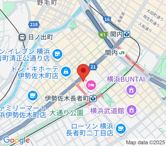 横浜ラジアントホールの地図