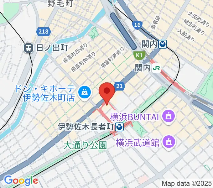 横浜ラジアントホールの地図