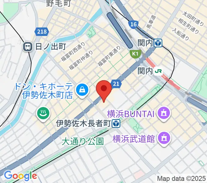 横浜ラジアントホールの地図